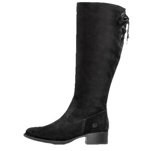 Born Cotto Tall Leather Boots Women's Black Knee-High Zip Up Boots Size 8